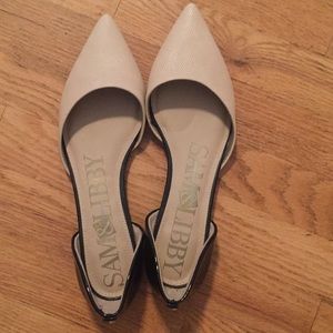 Sam & Libby pointed toe flats two toned black/nude